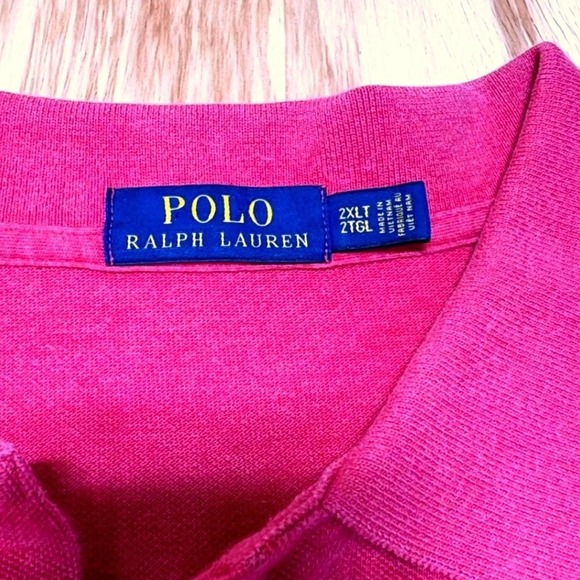 Polo Ralph Lauren Salmon Pinkish Men's 2XLT‎ Green Pony Shirt - Picture 3 of 6